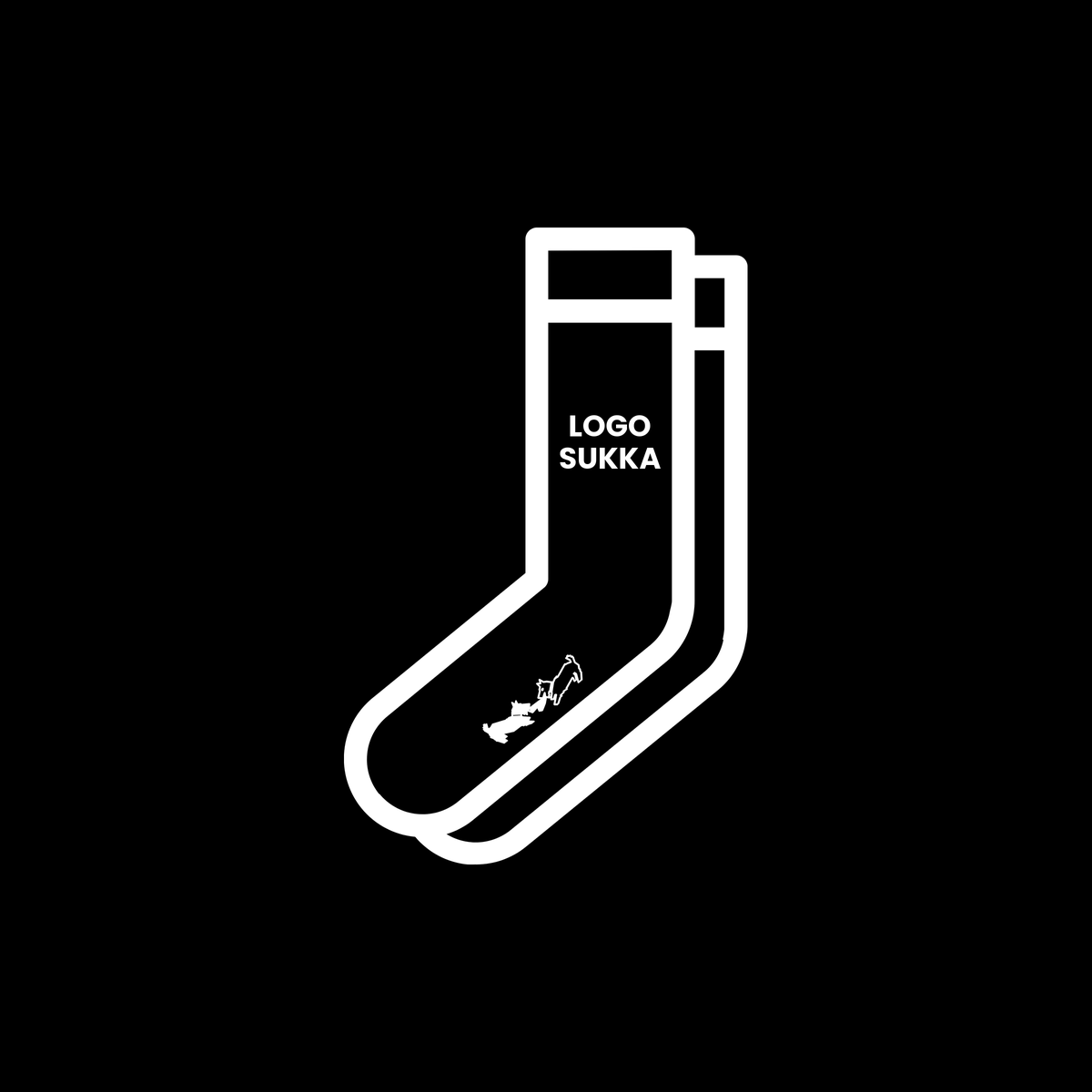 Sidosteen sukkakuvake, jonka varressa lukee LOGO SUKKA ja pohjassa on Sidosteen koiralogo – opas logosukkiin