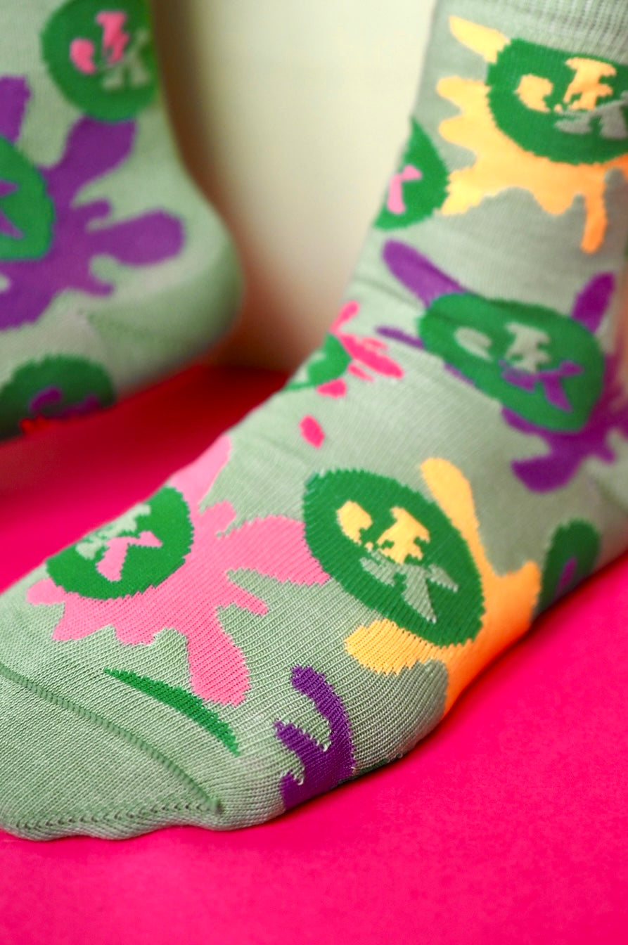 Läiskätesti - Janne Kataja x Sidoste, vihreät luomupuuvillasukat