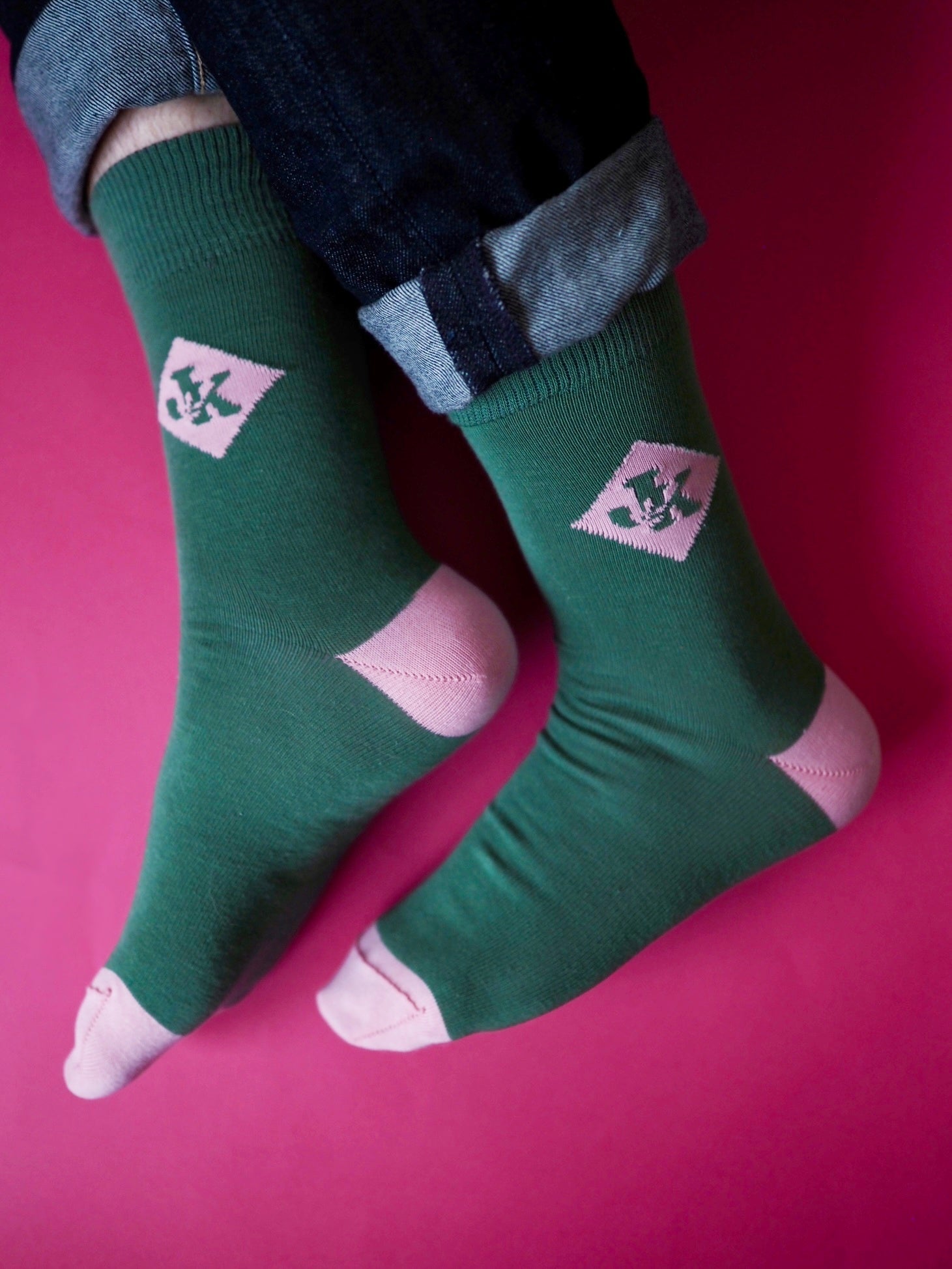 JK - Janne Kataja x Sidoste, vihreät luomupuuvillasukat