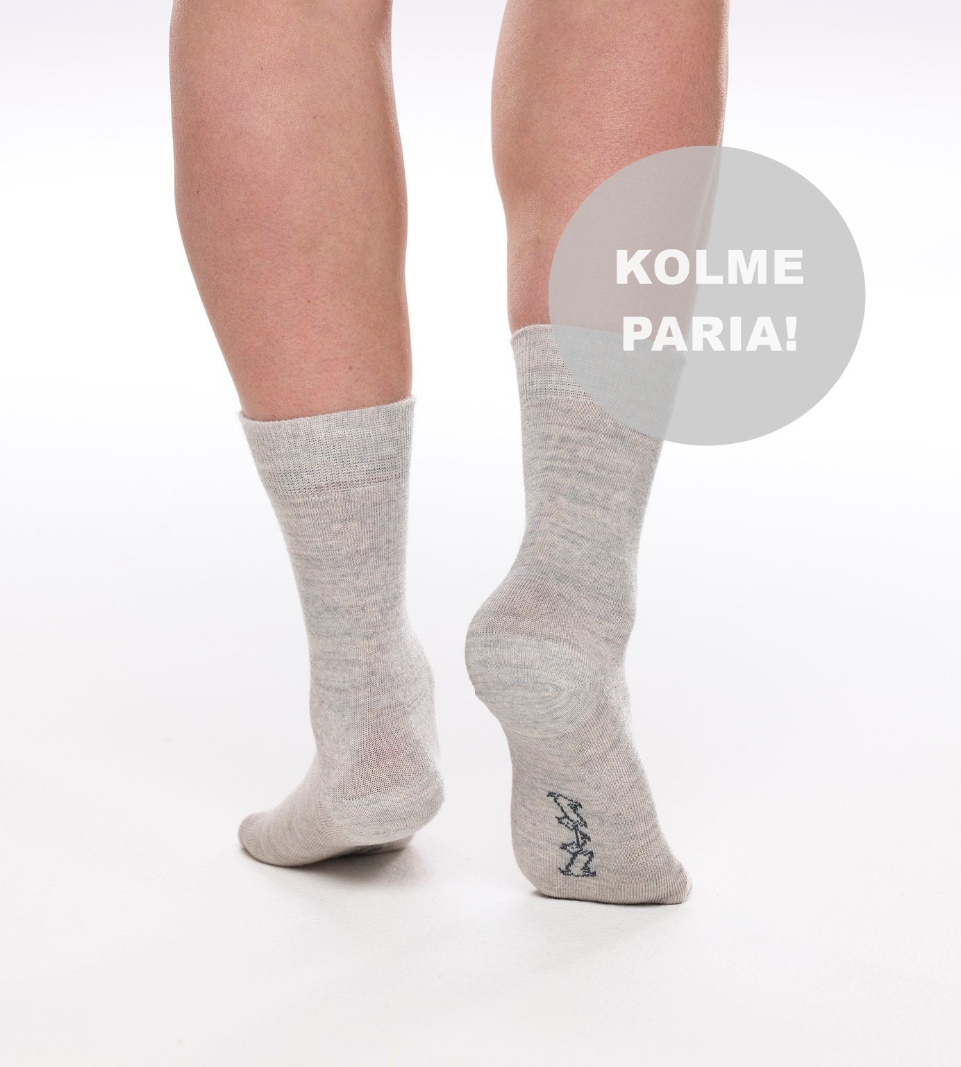 3 PARIA: Ohuet merinovillasukat, harmaat