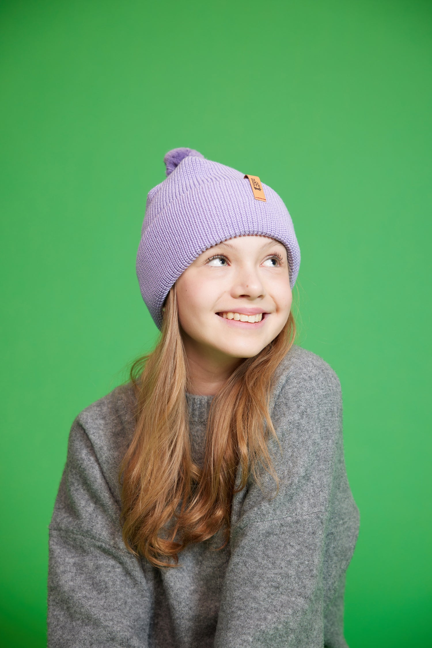 Tupsullinen merinopipo - Vaalea liila