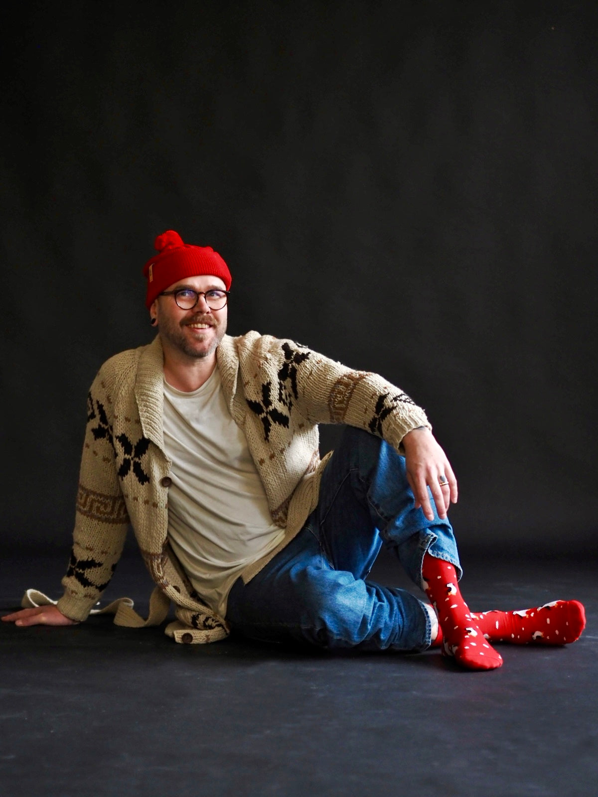 Pingviinien juhlat, ohuet merinovillasukat koko perheelle