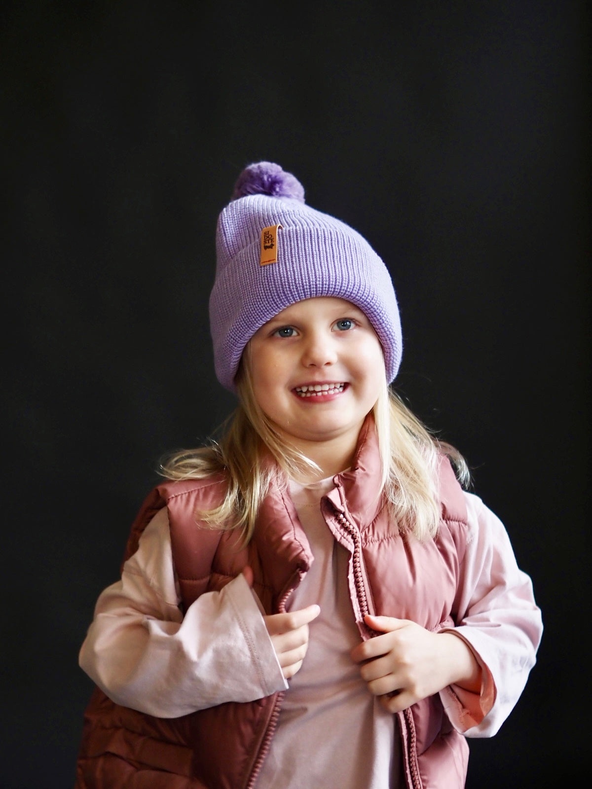 Tupsullinen merinopipo - Vaalea liila