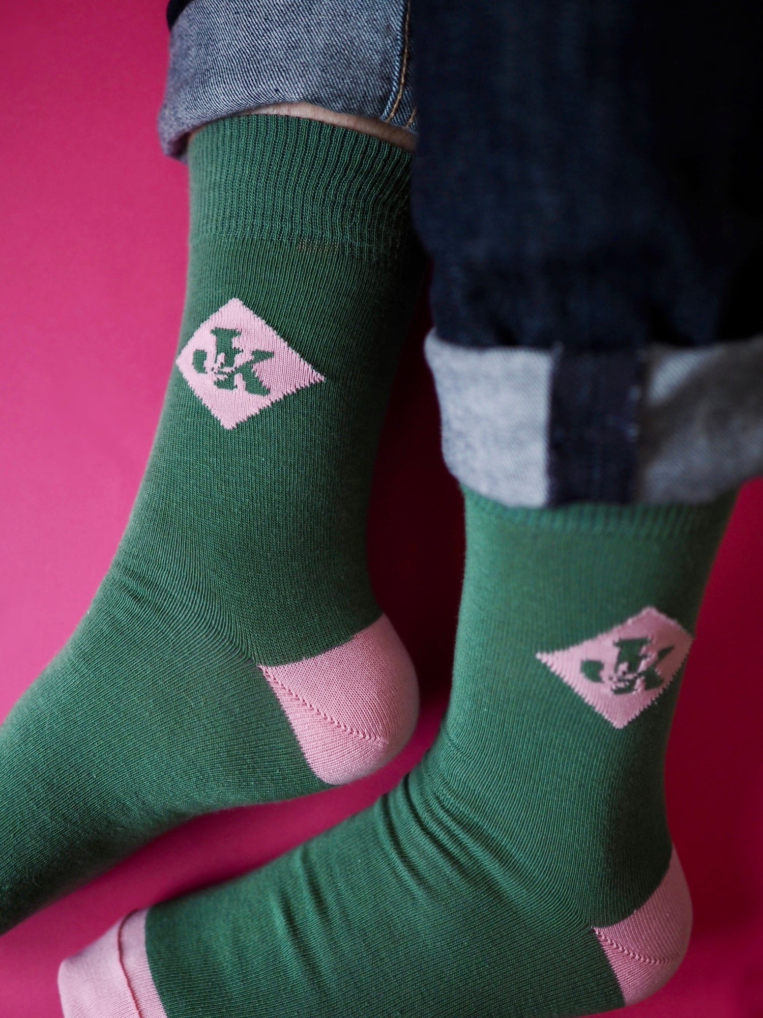 JK - Janne Kataja x Sidoste, vihreät luomupuuvillasukat